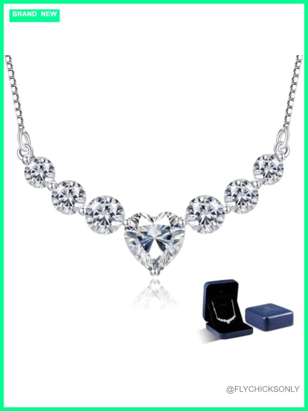 Moissanite 18K Gold Plated Sterling Silver Heart Pendant Necklace